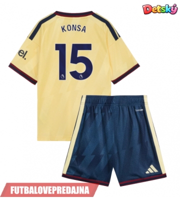 Lacne Dětský Futbalové dres Arsenal Ezri Konsa #15 2026-27 Krátky Rukáv - Tretina (+ trenírky)